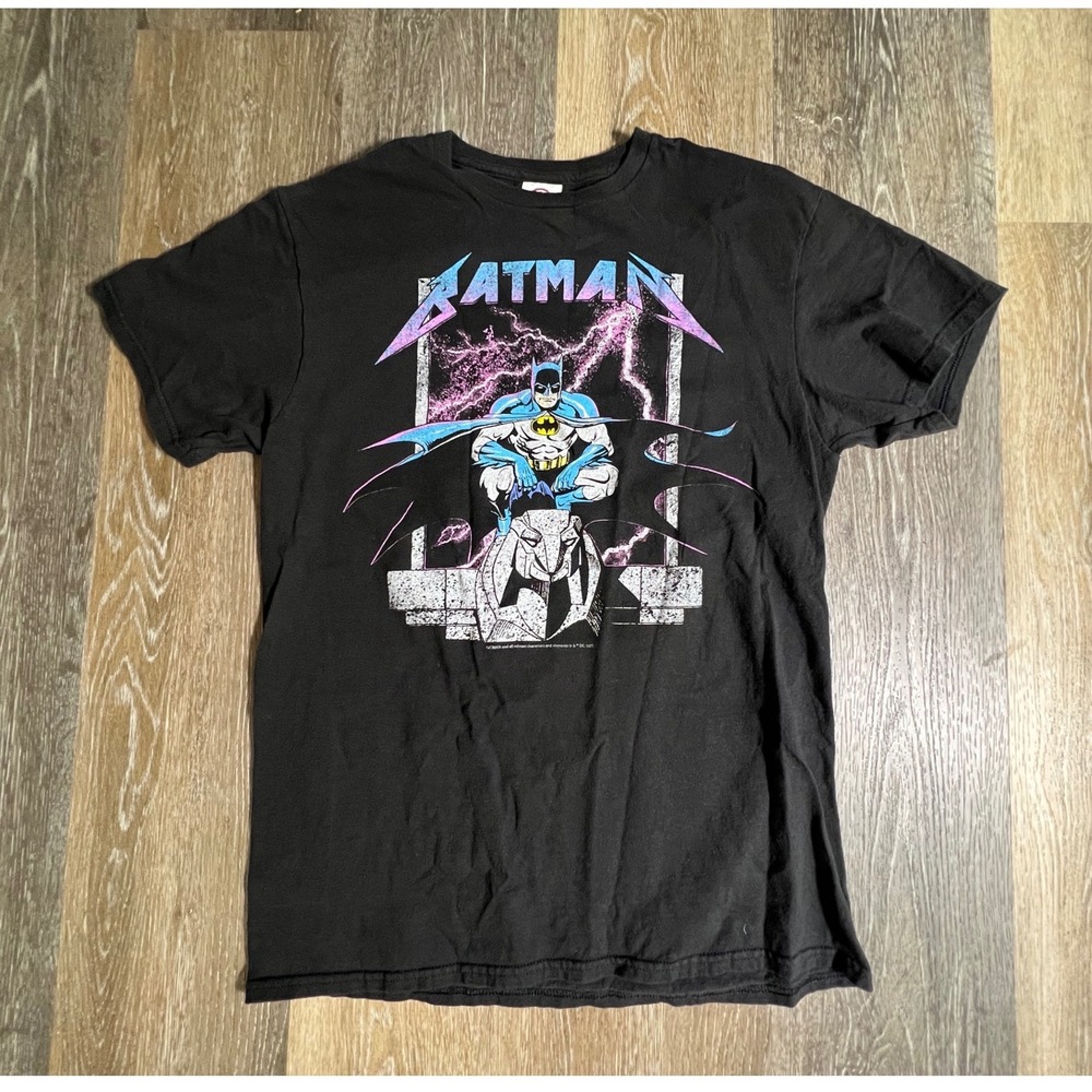 Delta Batman Graphic T-Shirt Mens Medium Black DC‎ Comics Retro Short Sleeve